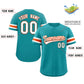 Custom Teal White-Orange Classic Style Authentic Baseball Jersey Limited