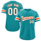 Custom Teal White-Orange Classic Style Authentic Baseball Jersey