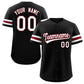 Custom Black White-Red Classic Style Authentic Baseball Jersey