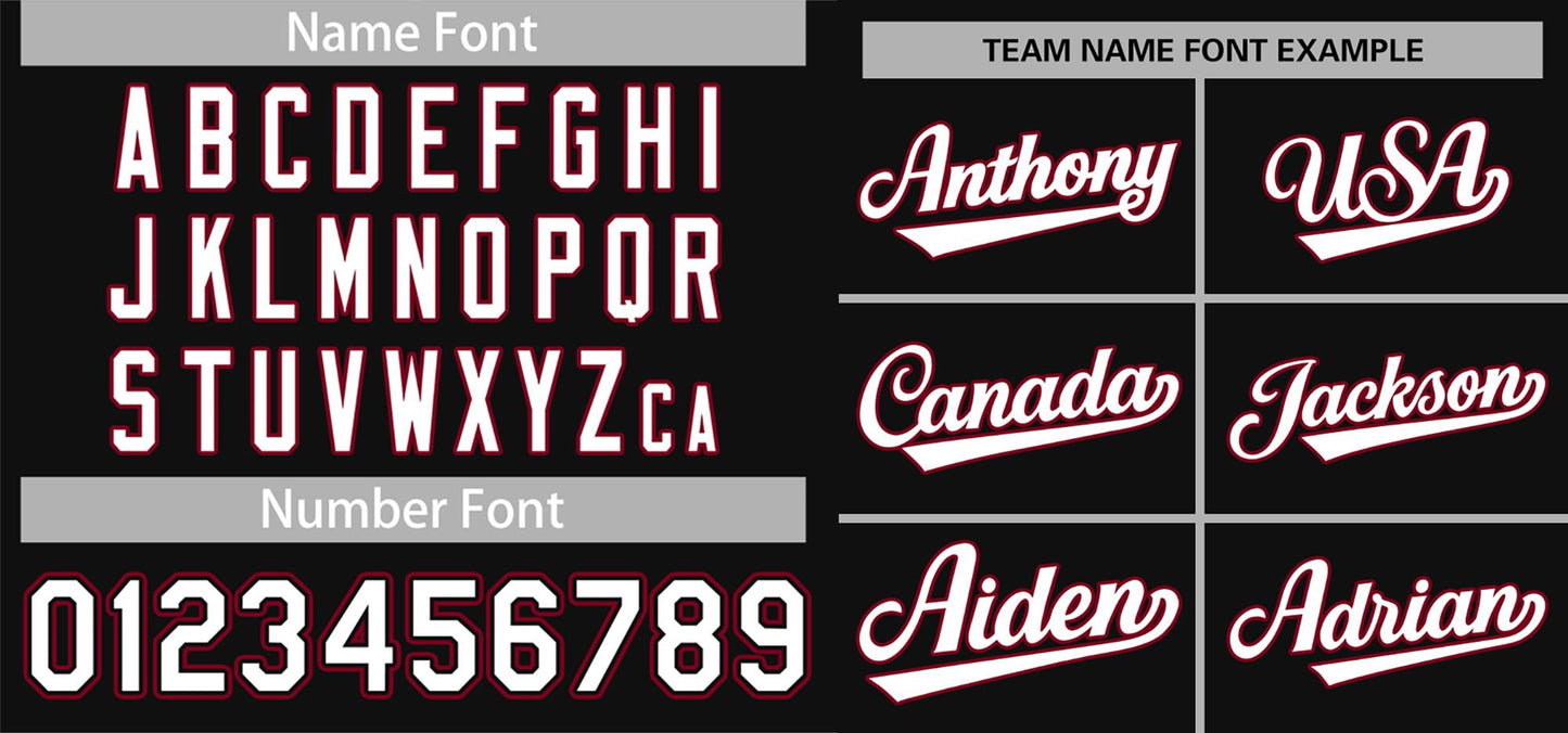 Custom Black White-Red Classic Style Authentic Baseball Jersey Limited