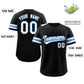 Custom Black White-Powder Blue Classic Style Authentic Baseball Jersey Limited