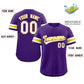 Custom Purple White-Yellow Classic Style Authentic Baseball Jersey Limited