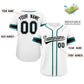 Custom White Black-Green Classic Style Authentic Baseball Jersey Limited