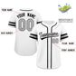 Custom White Black-Gray Classic Style Authentic Baseball Jersey Limited