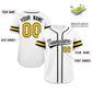 Custom White Yellow-Black Classic Style Authentic Baseball Jersey Limited