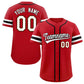 Custom Red White-Black Classic Style Authentic Baseball Jersey