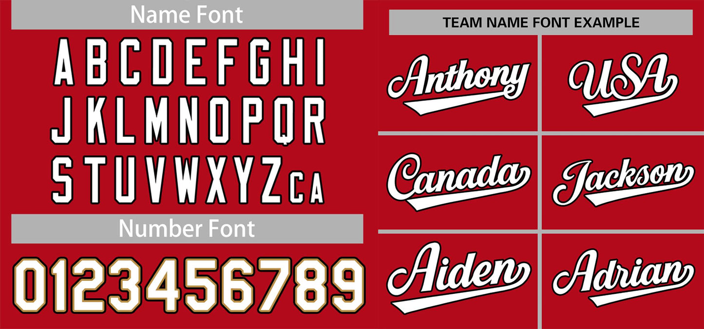 Custom Red White-Black Classic Style Authentic Baseball Jersey Limited