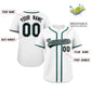Custom White Black-Green Classic Style Authentic Baseball Jersey Limited