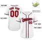 Custom White Red-Navy Classic Style Authentic Baseball Jersey Limited