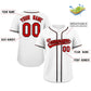 Custom White Red-Brown Classic Style Authentic Baseball Jersey Limited