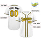 Custom White Yellow-Black Classic Style Authentic Baseball Jersey Limited