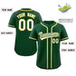Custom Green White Yellow Classic Style Authentic Baseball Jersey Limited