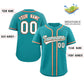 Custom Teal White-Orange Classic Style Authentic Baseball Jersey Limited