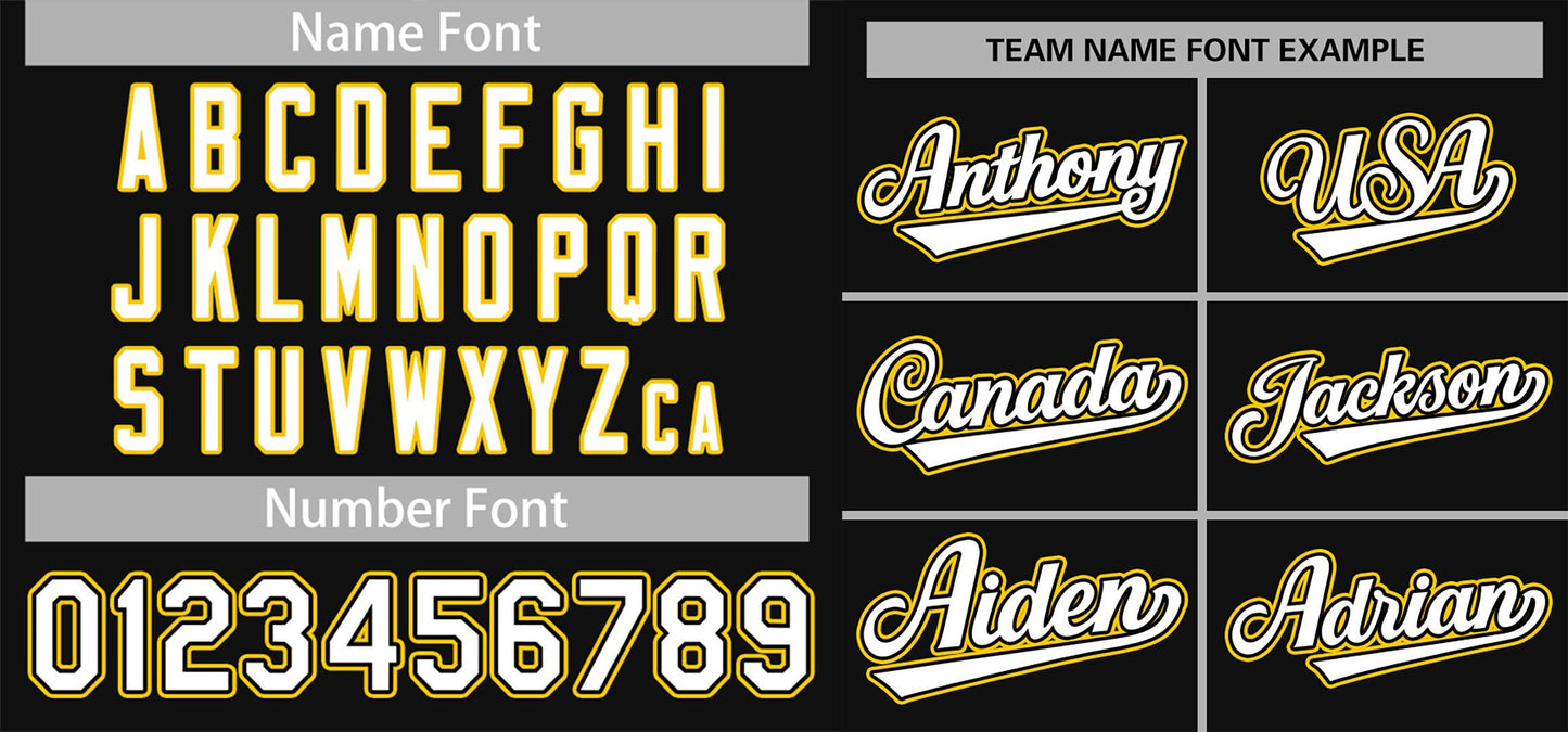 Custom Black White-Yellow Classic Style Authentic Baseball Jersey Limited
