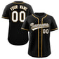 Custom Black White-Gold Classic Style Authentic Baseball Jersey