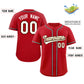 Custom Red White-Black Classic Style Authentic Baseball Jersey Limited