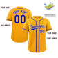 Custom Yellow Royal-White Classic Style Authentic Baseball Jersey Limited