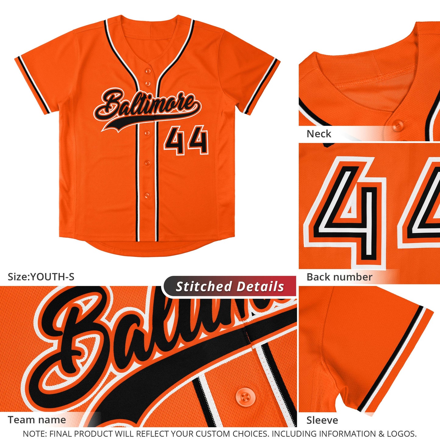 Custom White Yellow-Black Classic Style Authentic Baseball Jersey Limited