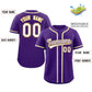 Custom Purple White-Yellow Classic Style Authentic Baseball Jersey Limited