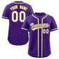 Custom Purple White-Yellow Classic Style Authentic Baseball Jersey