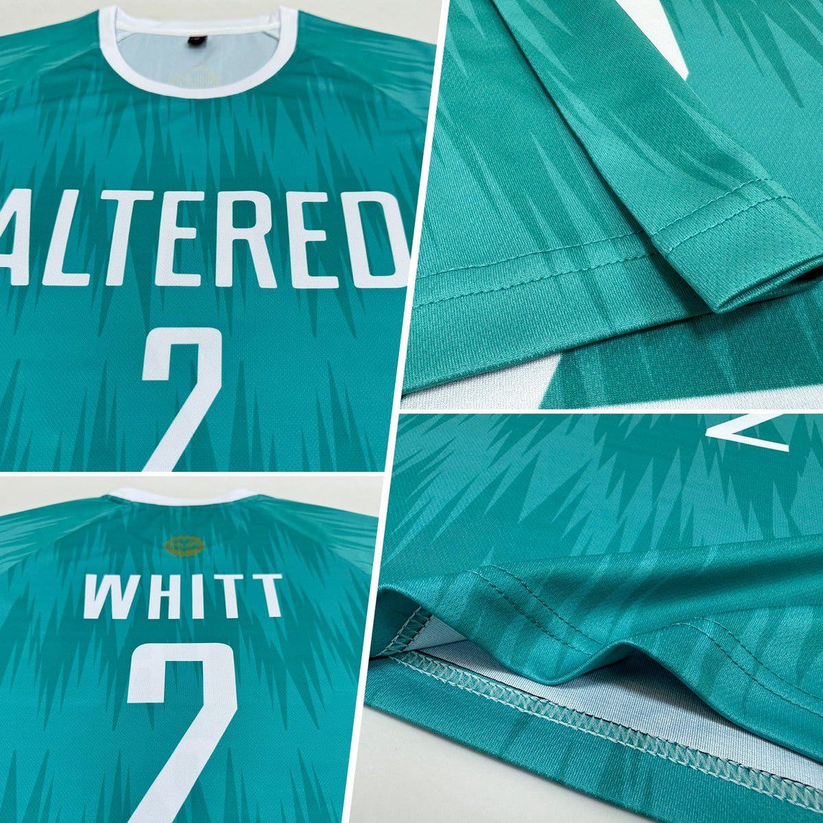Custom Aqua White Sublimation Soccer Uniform Jersey Limited