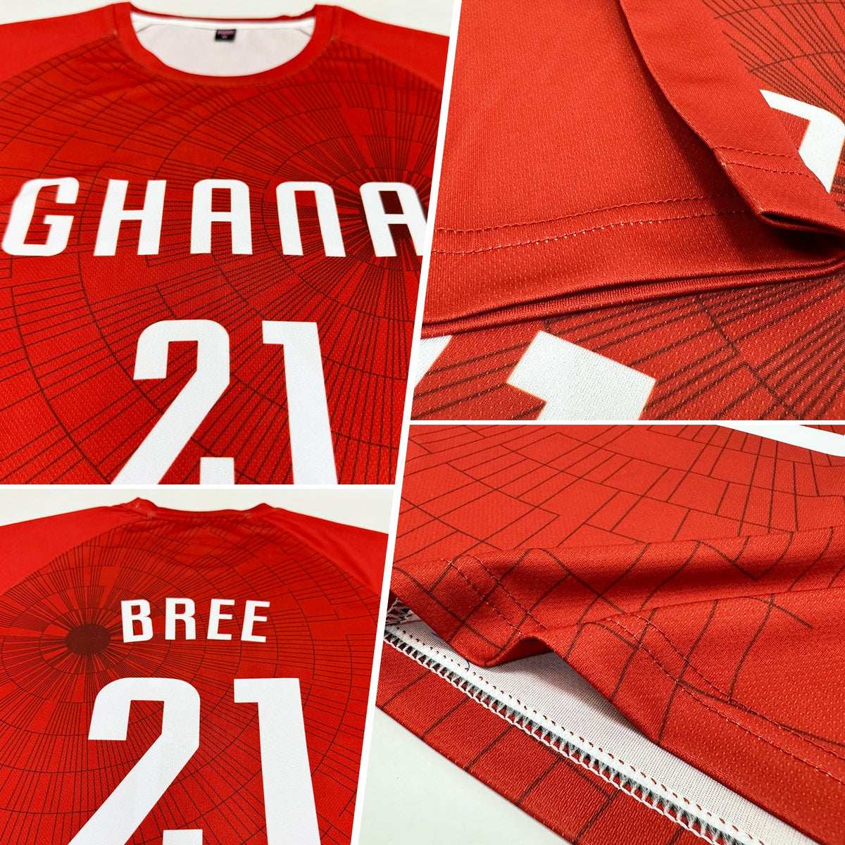 Custom Red White Sublimation Soccer Uniform Jersey Limited