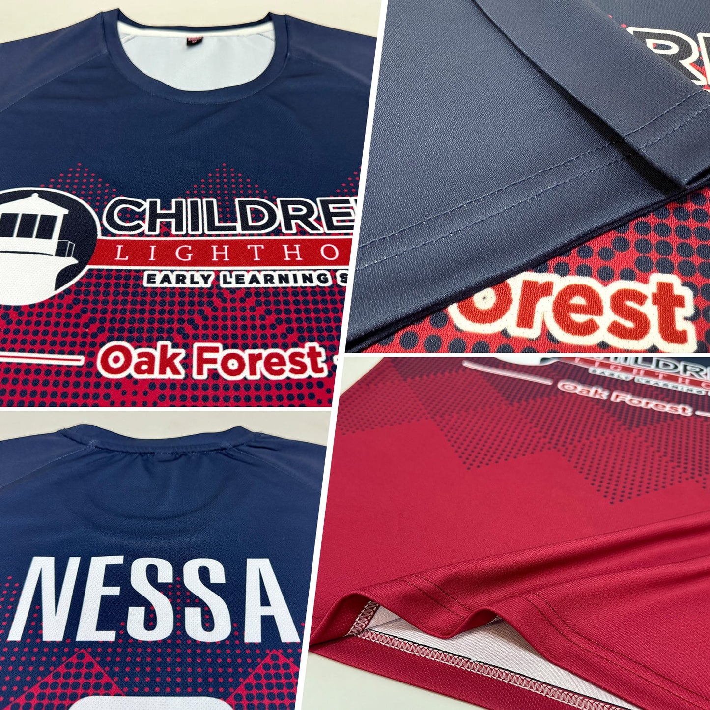 Custom Navy White-Crimson Sublimation Soccer Uniform Jersey Limited