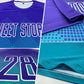 Custom Teal Purple-White Sublimation Soccer Uniform Jersey Limited