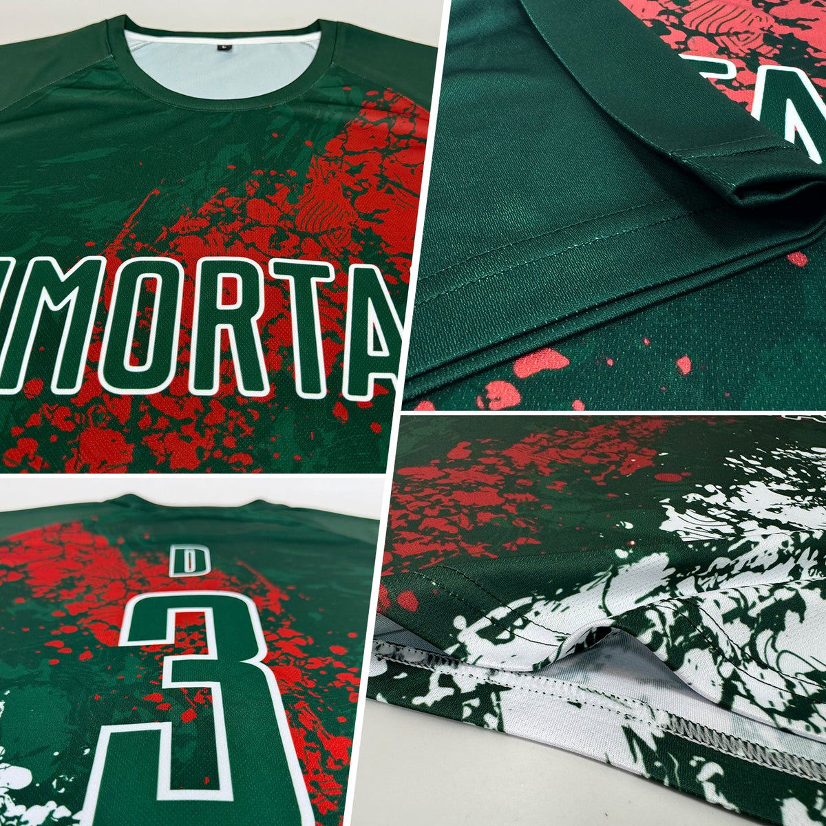 Custom Green Red-White Sublimation Mexico Soccer Uniform Jersey Limited