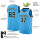 Custom Sky Blue Black-Cream Authentic Basketball Jersey Limited