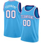Custom Sky Blue White-Purple Authentic Basketball Jersey