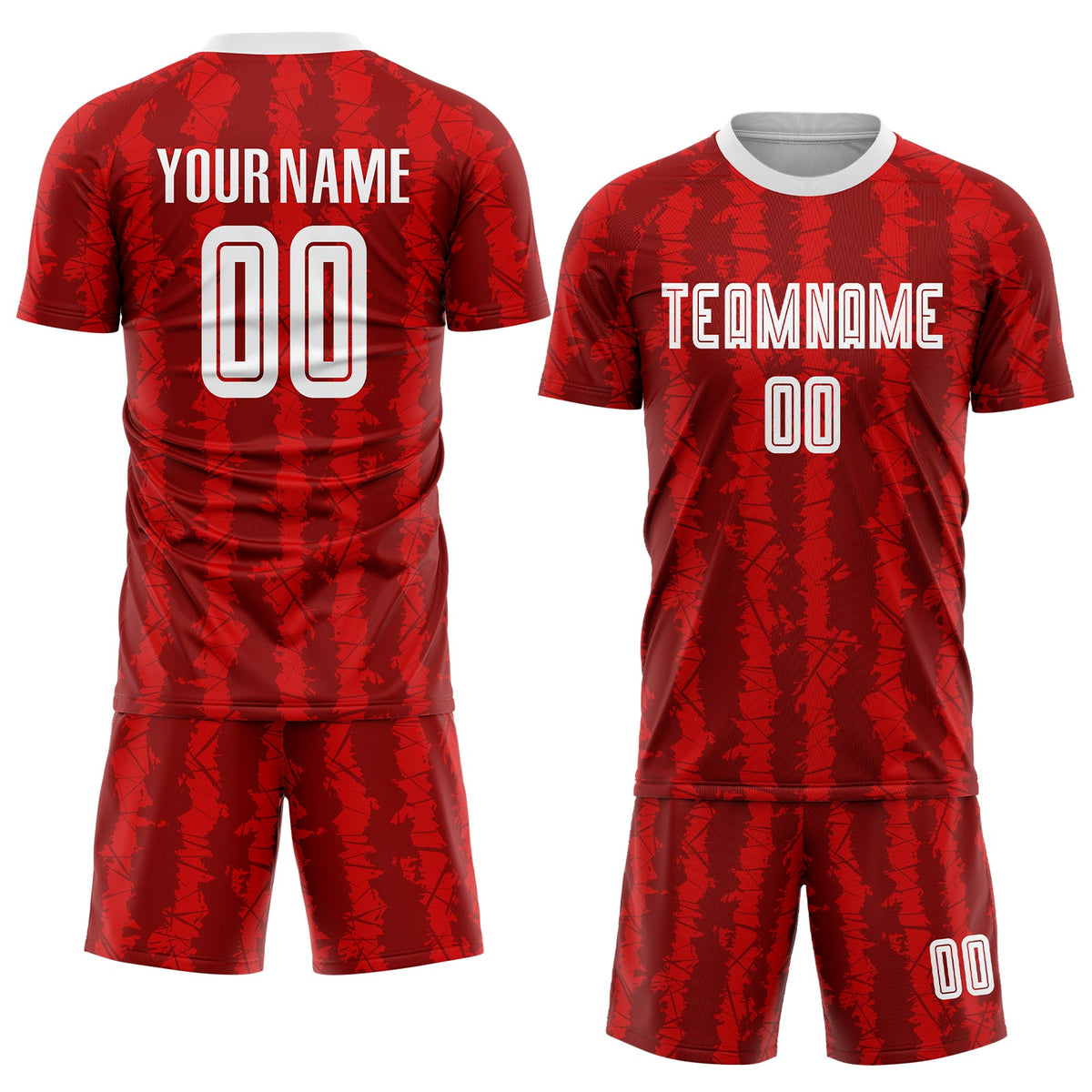 Custom Red White-Black Sublimation Soccer Uniform Jersey Limited