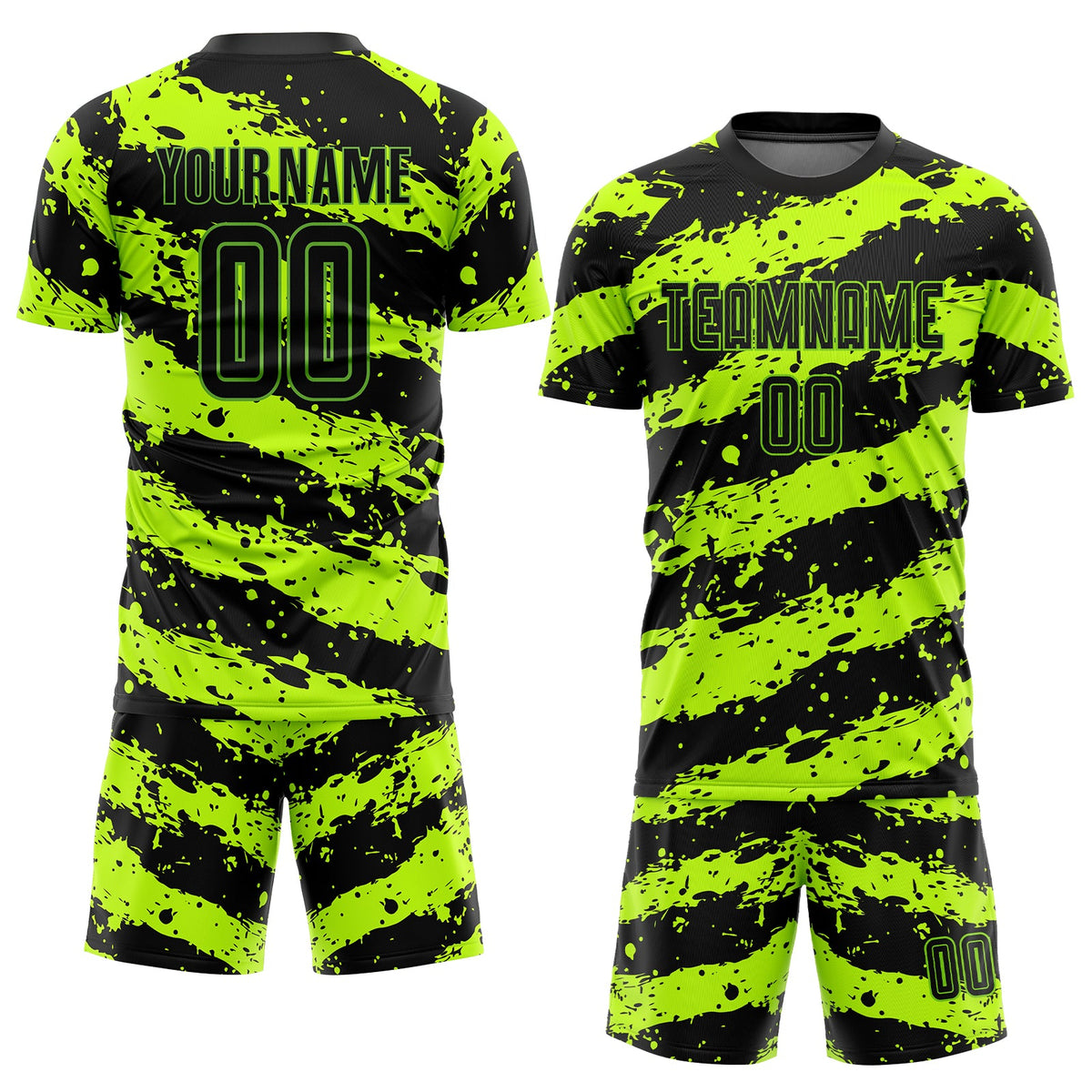 Custom Neon Green Black Sublimation Soccer Uniform Jersey Limited