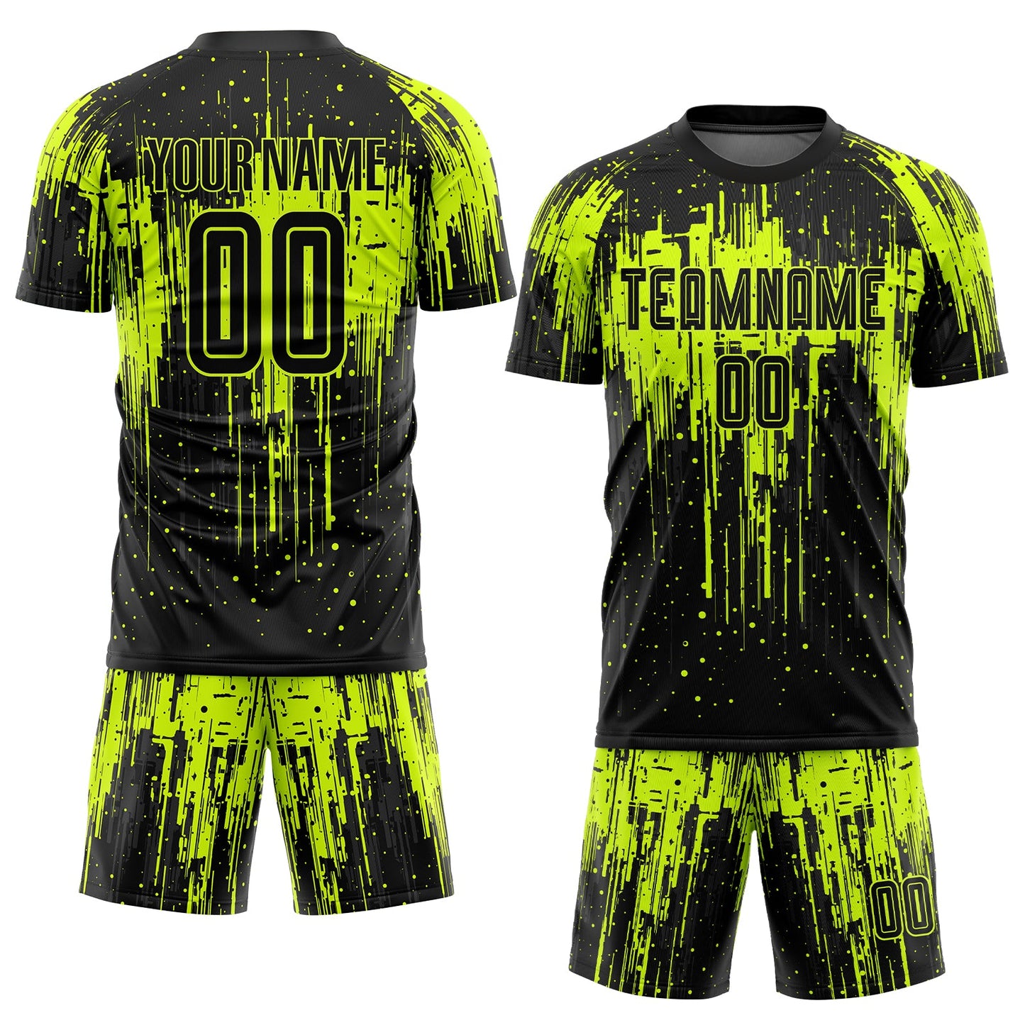 Custom Neon Green Black Sublimation Soccer Uniform Jersey Limited