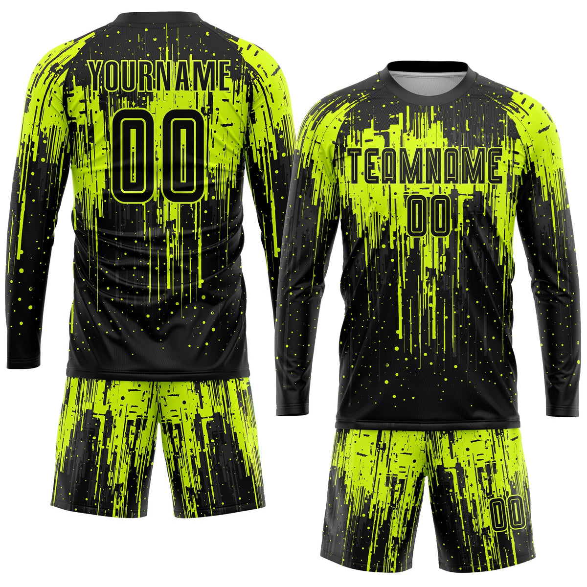 Custom Neon Green Black Sublimation Soccer Uniform Jersey Limited