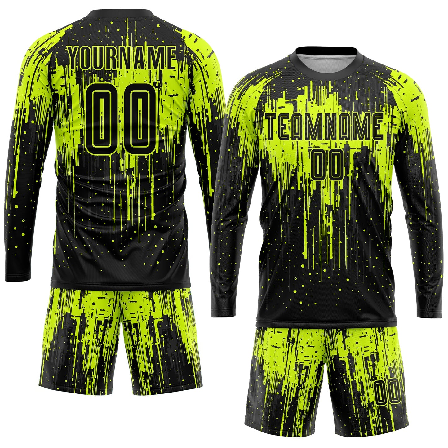 Custom Neon Green Black Sublimation Soccer Uniform Jersey Limited