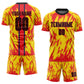 Custom Gold Black-Red Sublimation Soccer Uniform Jersey Limited