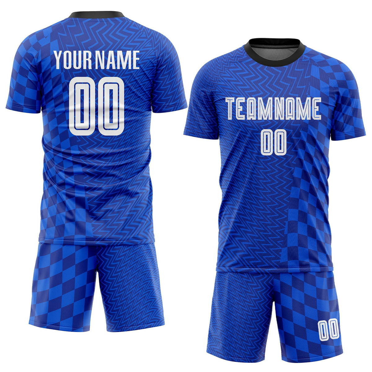 Custom Royal White-Black Sublimation Soccer Uniform Jersey Limited