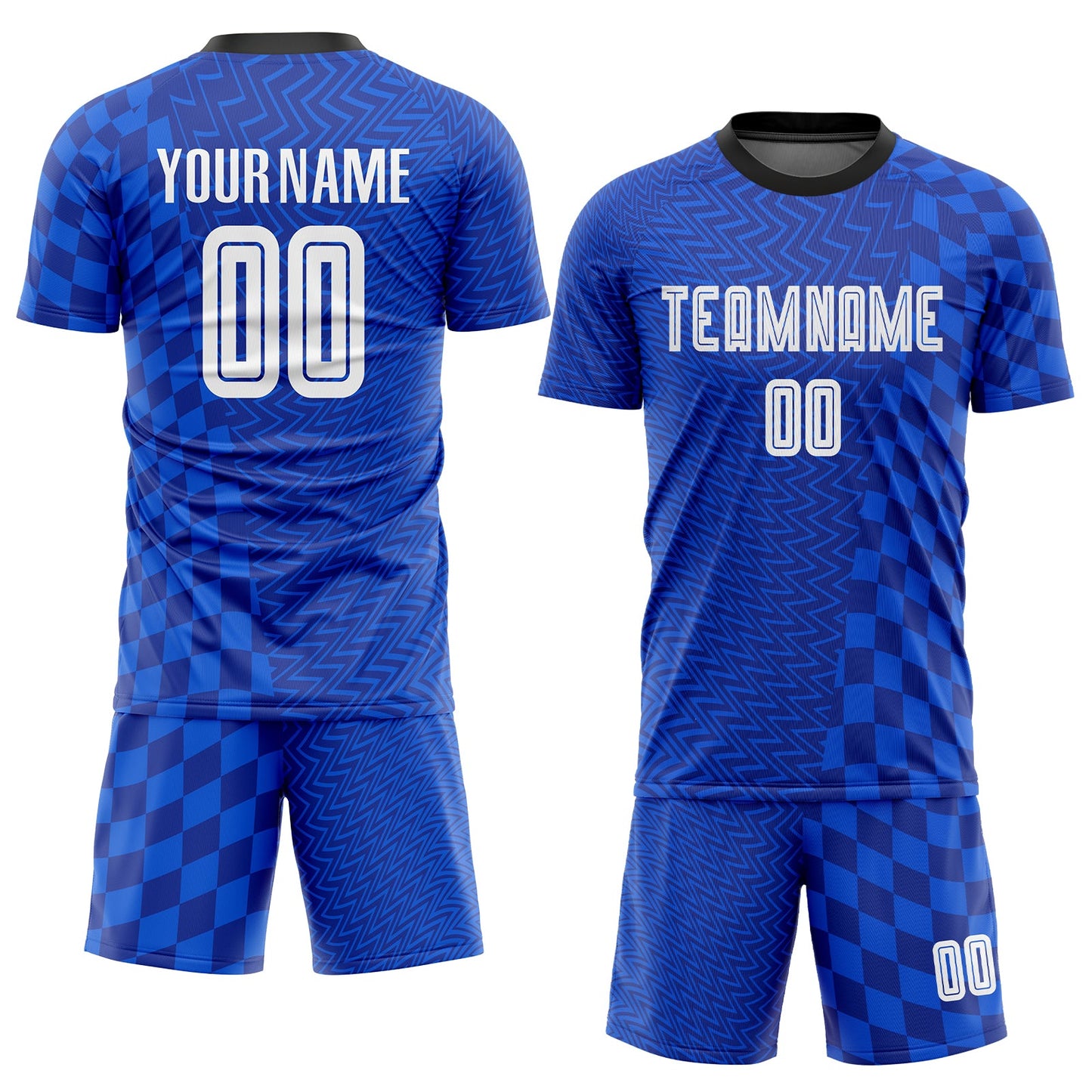 Custom Royal White-Black Sublimation Soccer Uniform Jersey Limited