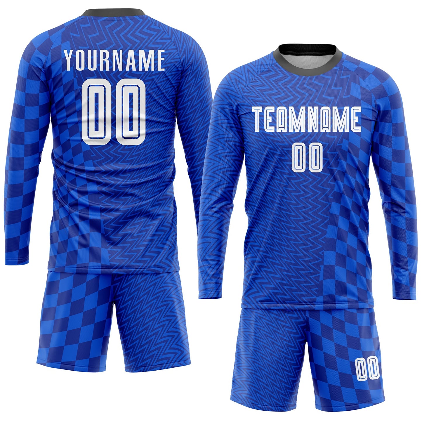 Custom Royal White-Black Sublimation Soccer Uniform Jersey Limited