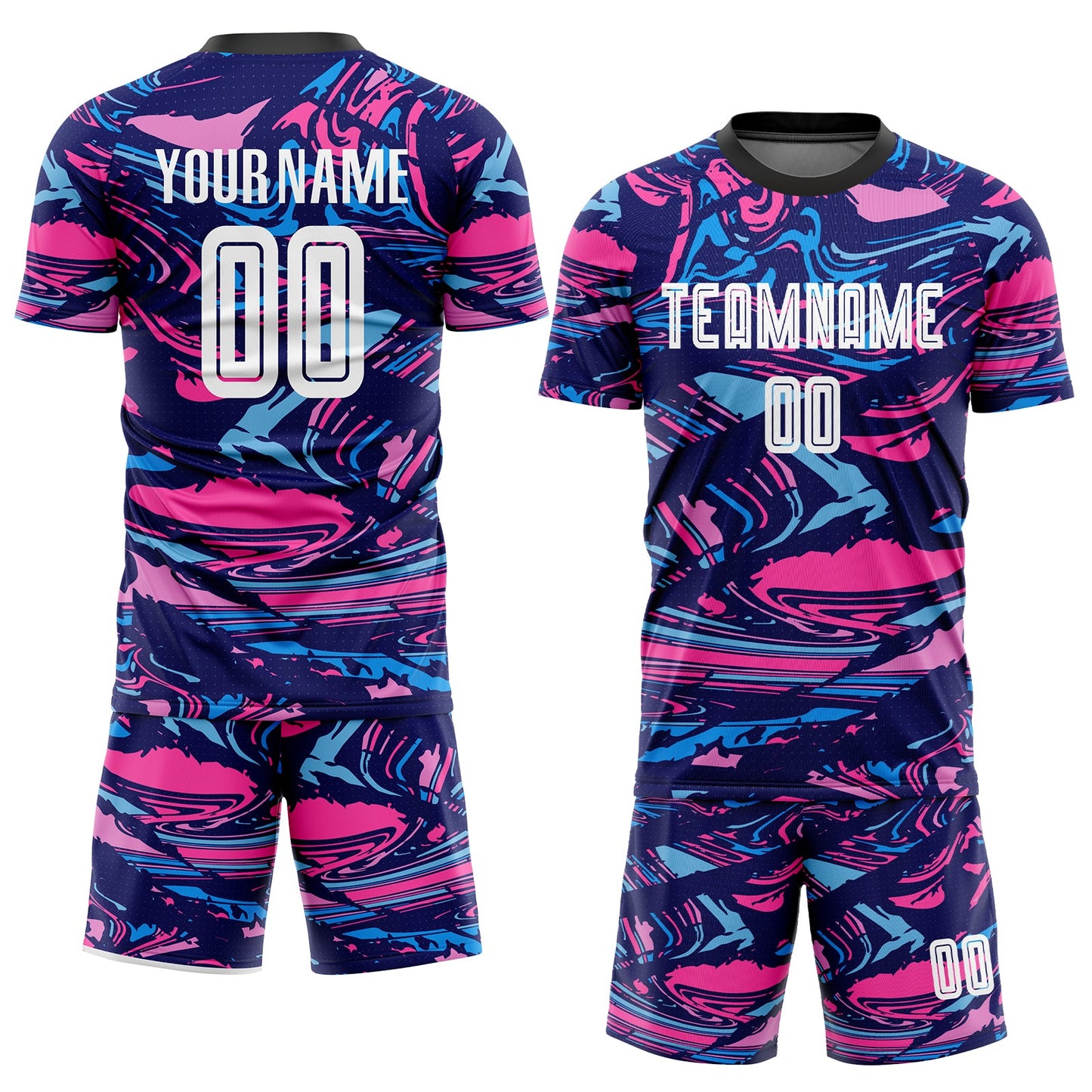 Custom Figure White-Pink Sublimation Soccer Uniform Jersey Limited