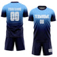 Custom Light Blue White-Navy Sublimation Fade Fashion Soccer Uniform Jersey Limited