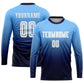 Custom Light Blue White-Navy Sublimation Fade Fashion Soccer Uniform Jersey Limited