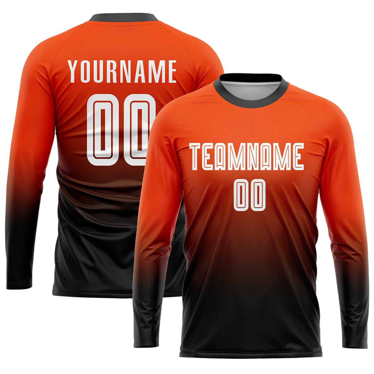 Custom Orange White-Black Sublimation Fade Fashion Soccer Uniform Jersey Limited
