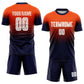 Custom Orange White-Navy Sublimation Fade Fashion Soccer Uniform Jersey Limited