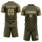 Custom Olive Vegas Gold-Camo Sublimation Salute To Service Soccer Uniform Jersey Limited