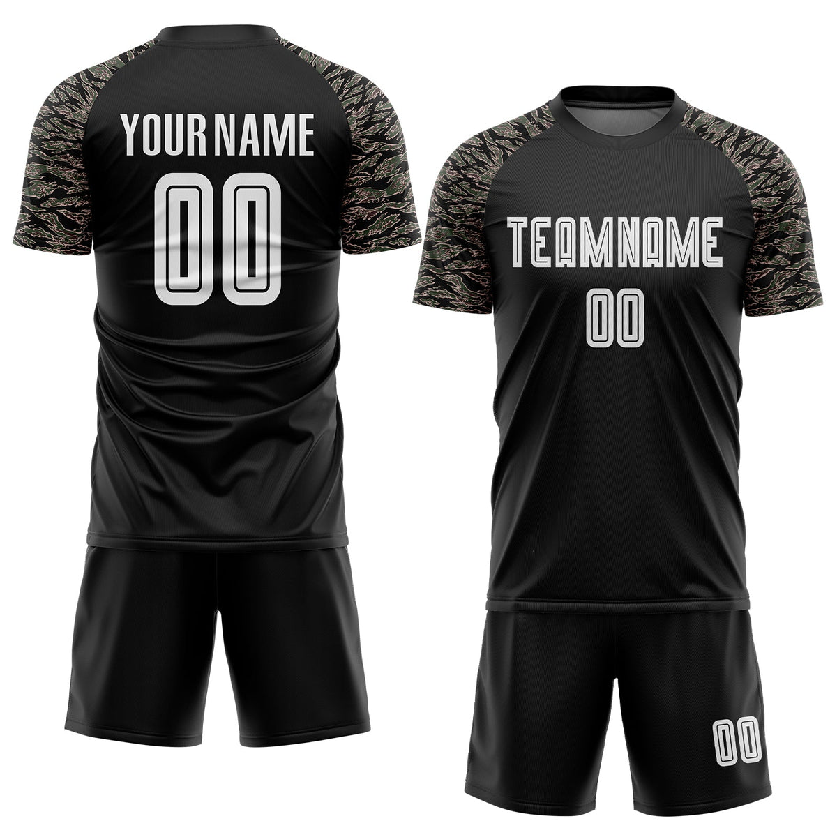 Custom Black White-Camo Sublimation Soccer Uniform Jersey Limited