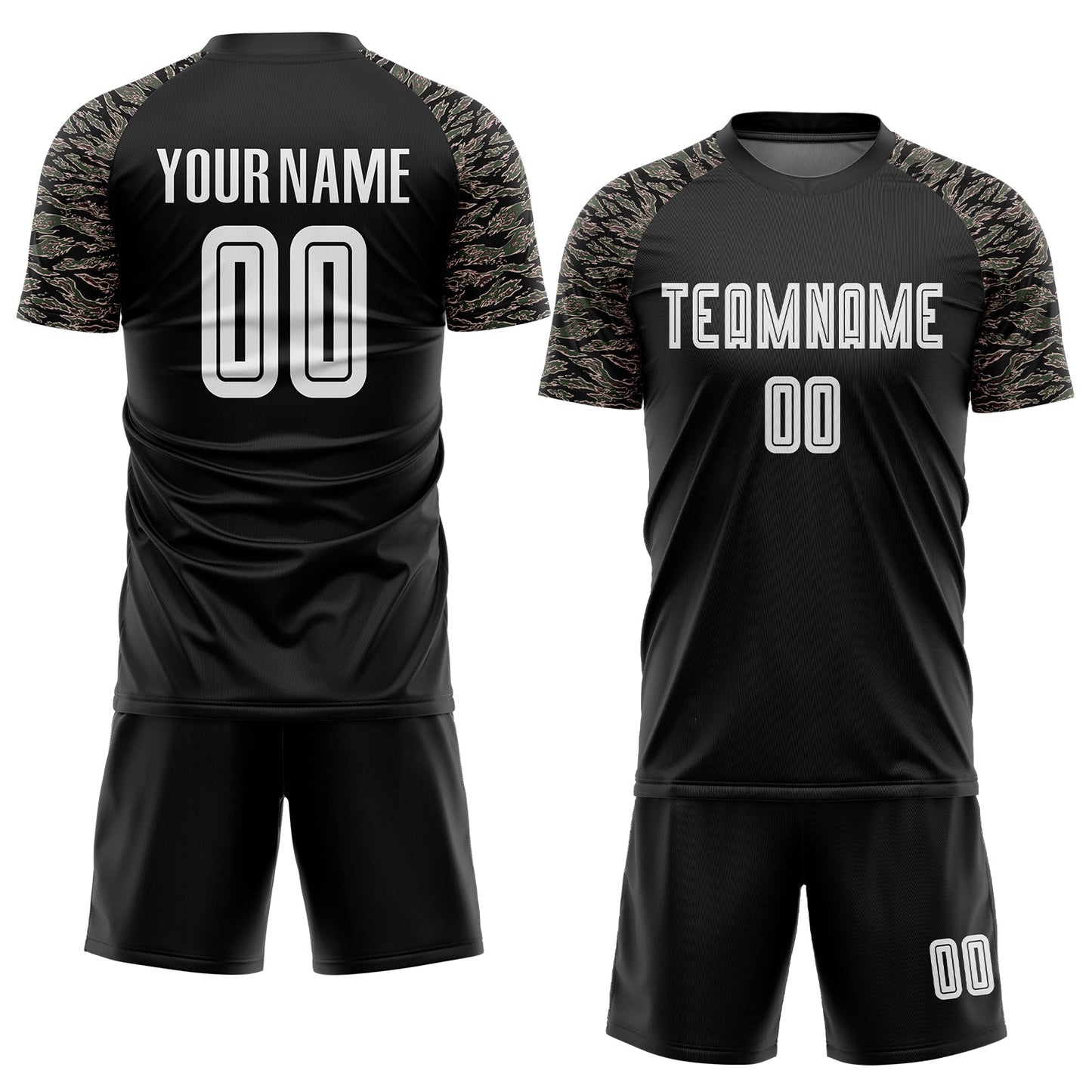 Custom Black White-Camo Sublimation Soccer Uniform Jersey Limited