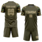 Custom Olive Vegas Gold-Camo Sublimation Salute To Service Soccer Uniform Jersey Limited