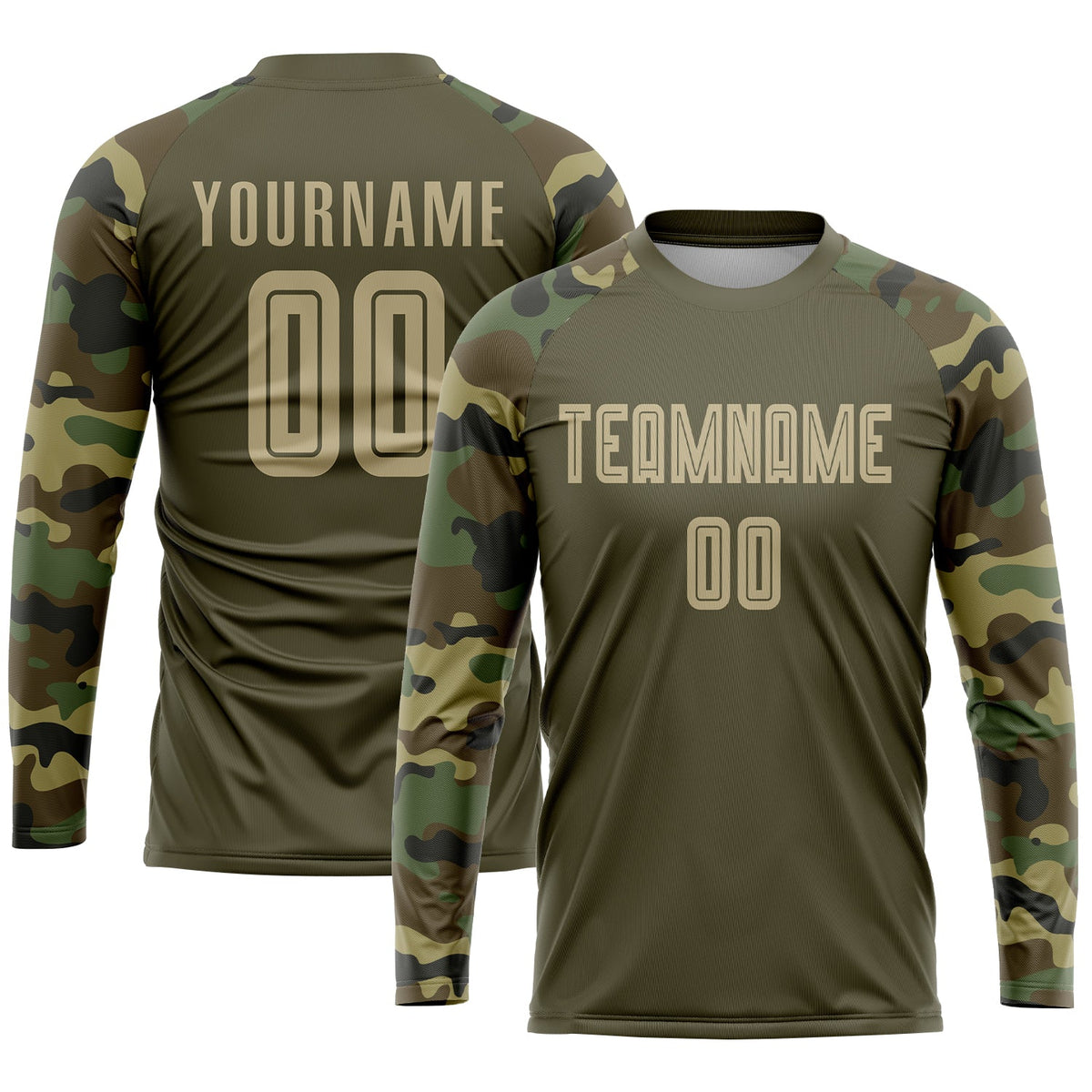 Custom Olive Vegas Gold-Camo Sublimation Salute To Service Soccer Uniform Jersey Limited